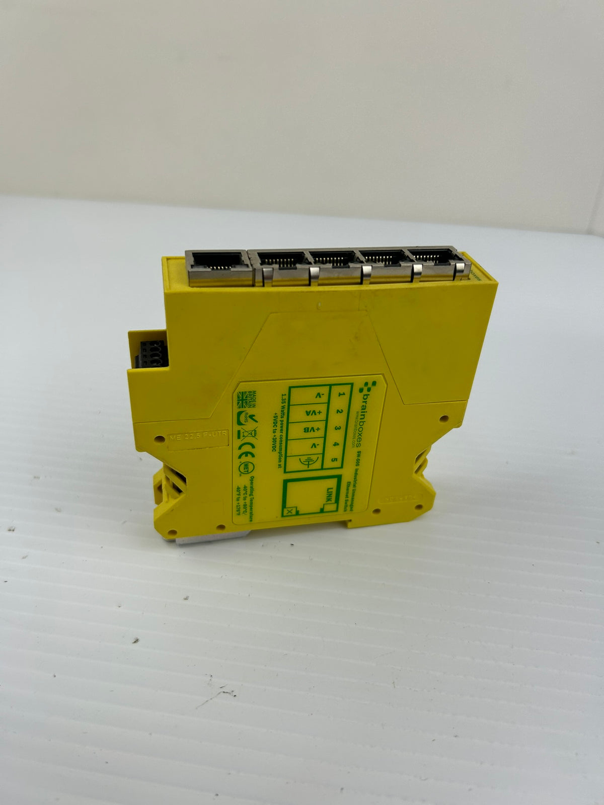 Brainboxes SW-505 Industrial Ethernet Switch 5 Port 10/100 DIN Rail 5-30VDC