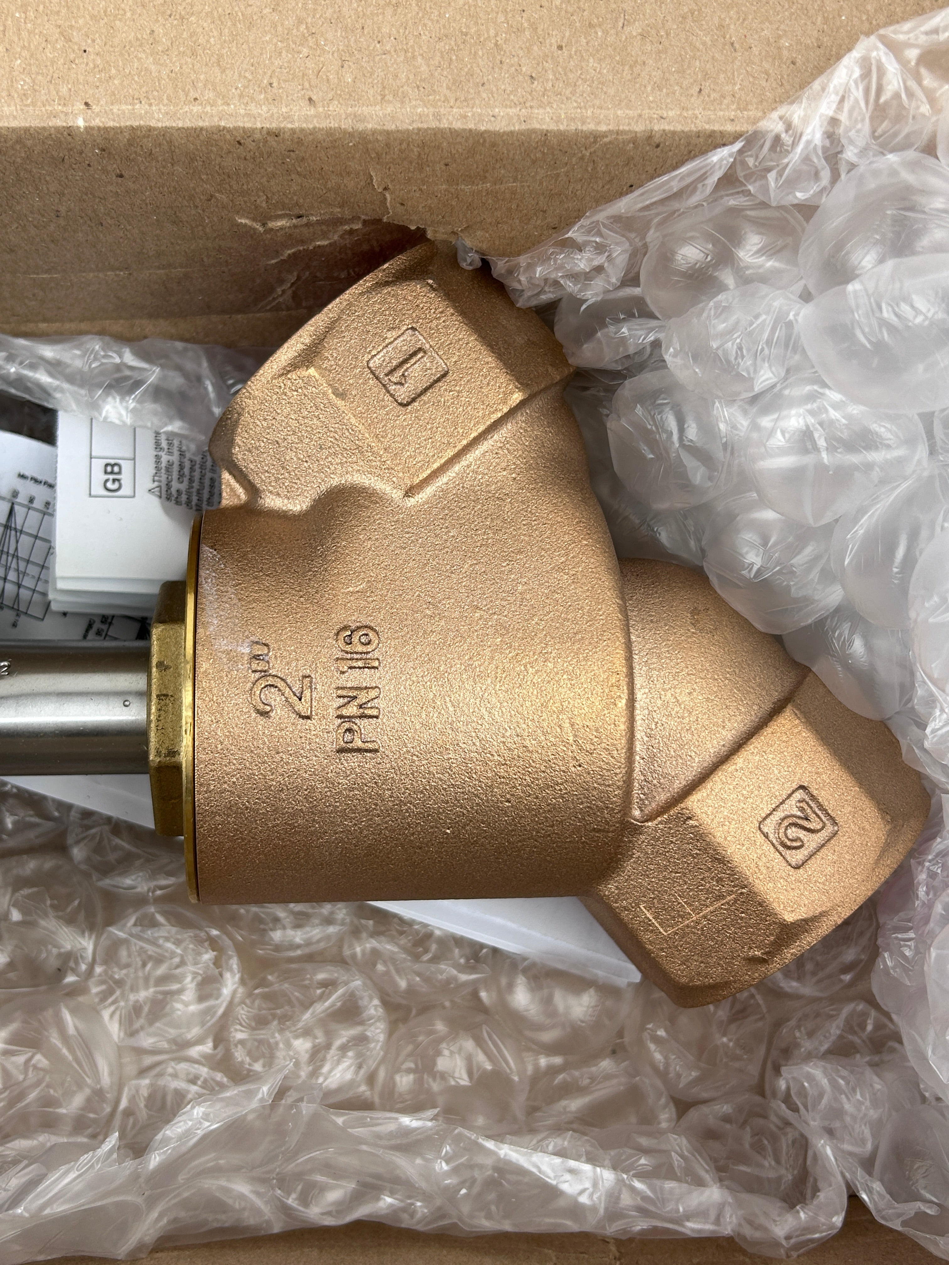 Asco 8290A025 2-Way Auxiliary Valve 2/2 NC 2" NPT PN16 Bronze 90 PSI