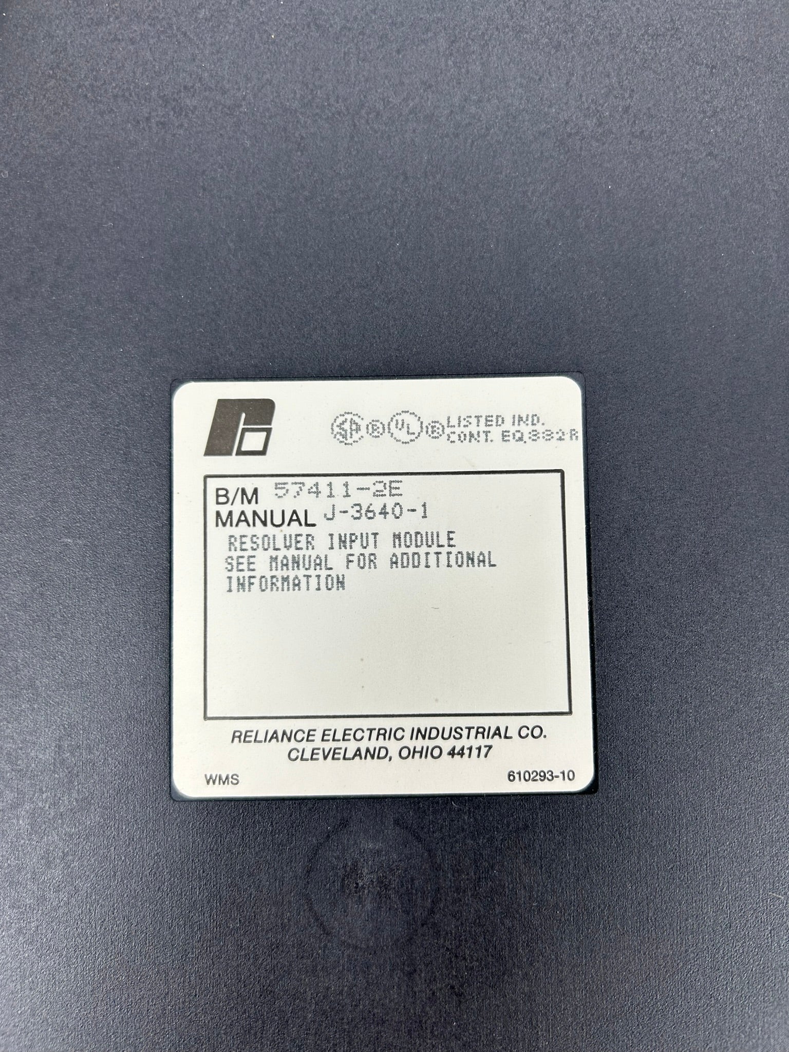 Reliance Electric 57C411 Resolver Input Module 57C411-2E J-3640-1