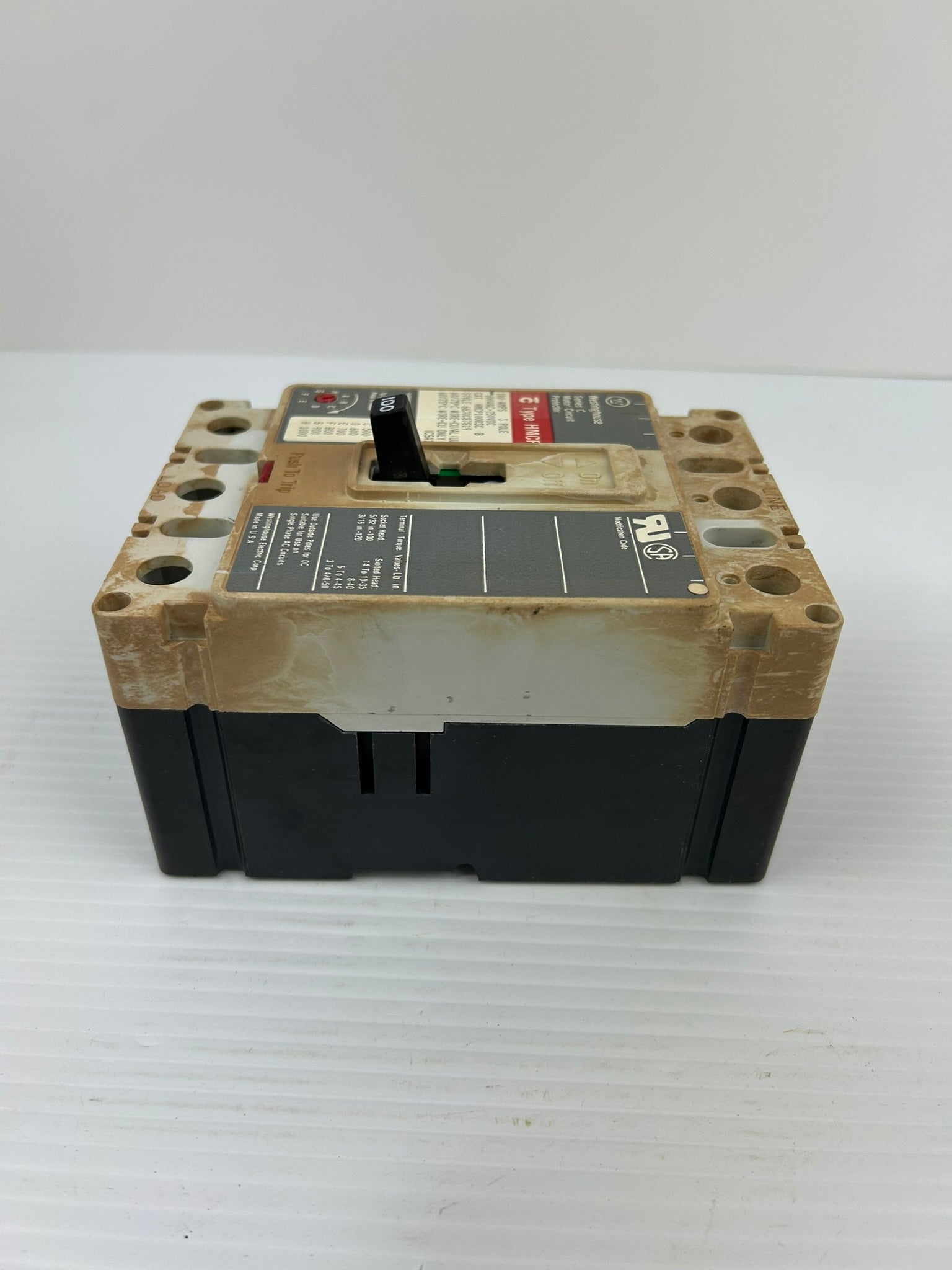 Westinghouse HMCP100R3CB Circuit Breaker Motor Protector 100A 3P 600VAC Series C
