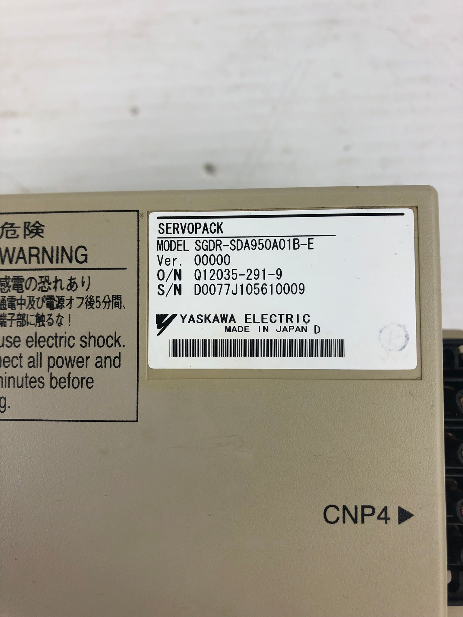 Yaskawa SGDR-SDA950A01B-E Servopack Drive