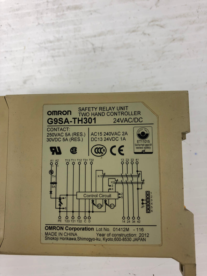 Omron G9SA-TH301 Safety Relay Unit Two Hand Controller