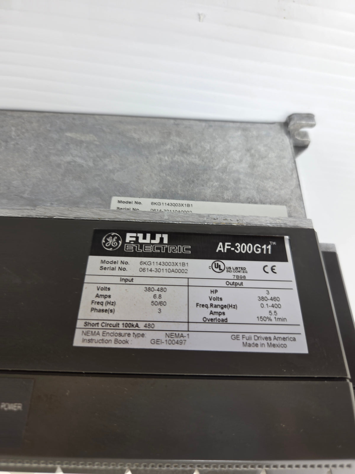 GE Fuji Electric AF-300G11 Variable Speed Drive 6KG1143003X1B1 3HP 3PH 460V