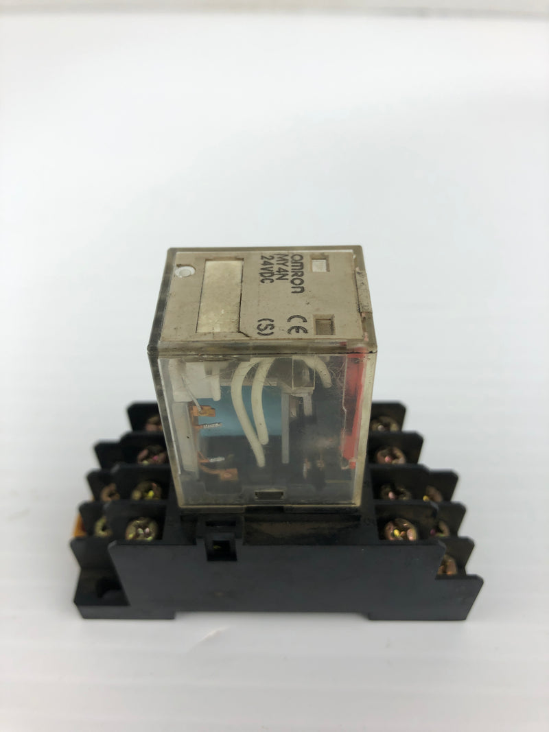 Omron MY4N Relay 24VDC with Base 0898YT 250V 5A