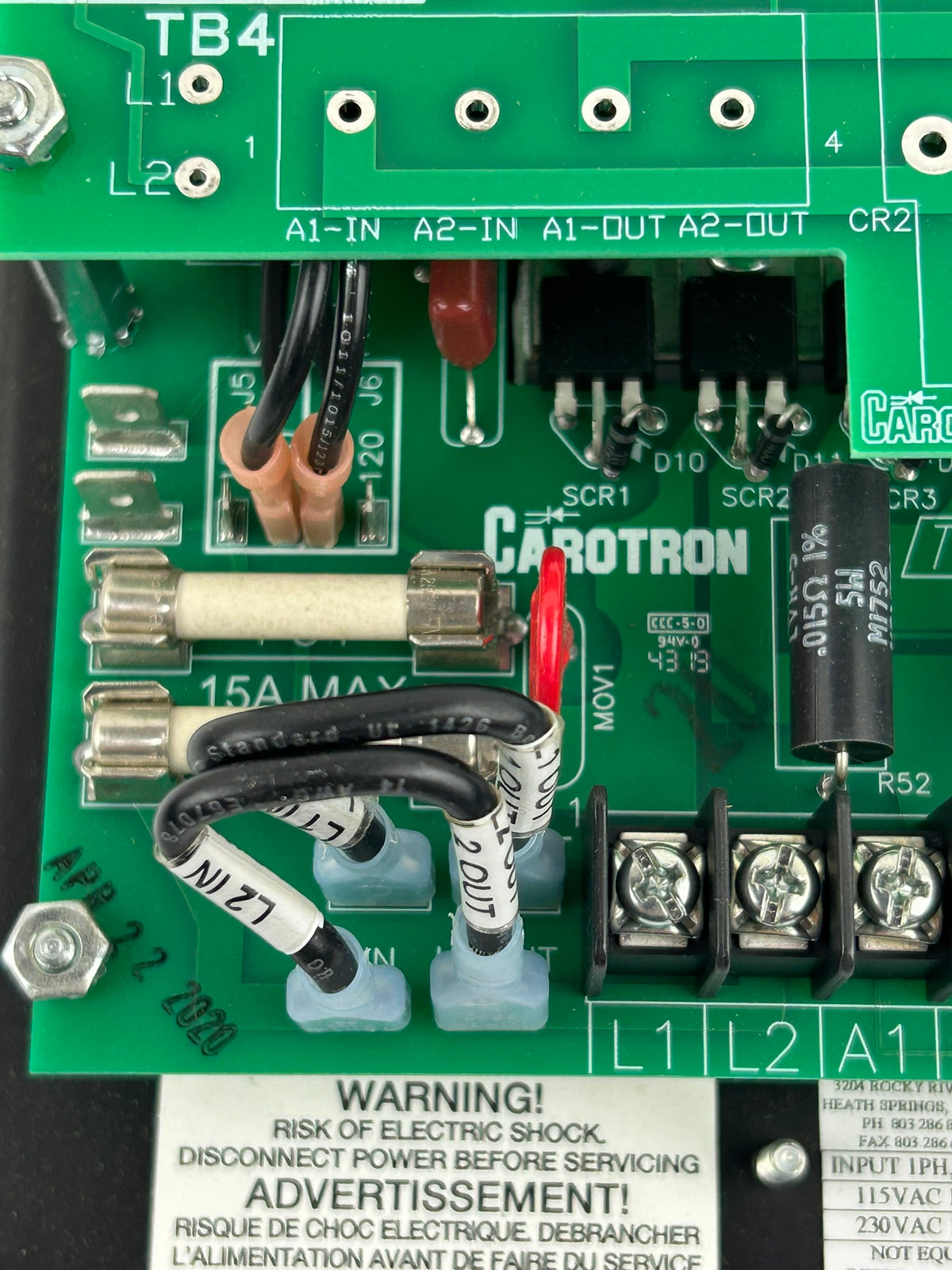 Carotron Trooper TDP502-00T DC Motor Speed Control 2HP 230VAC 180VDC