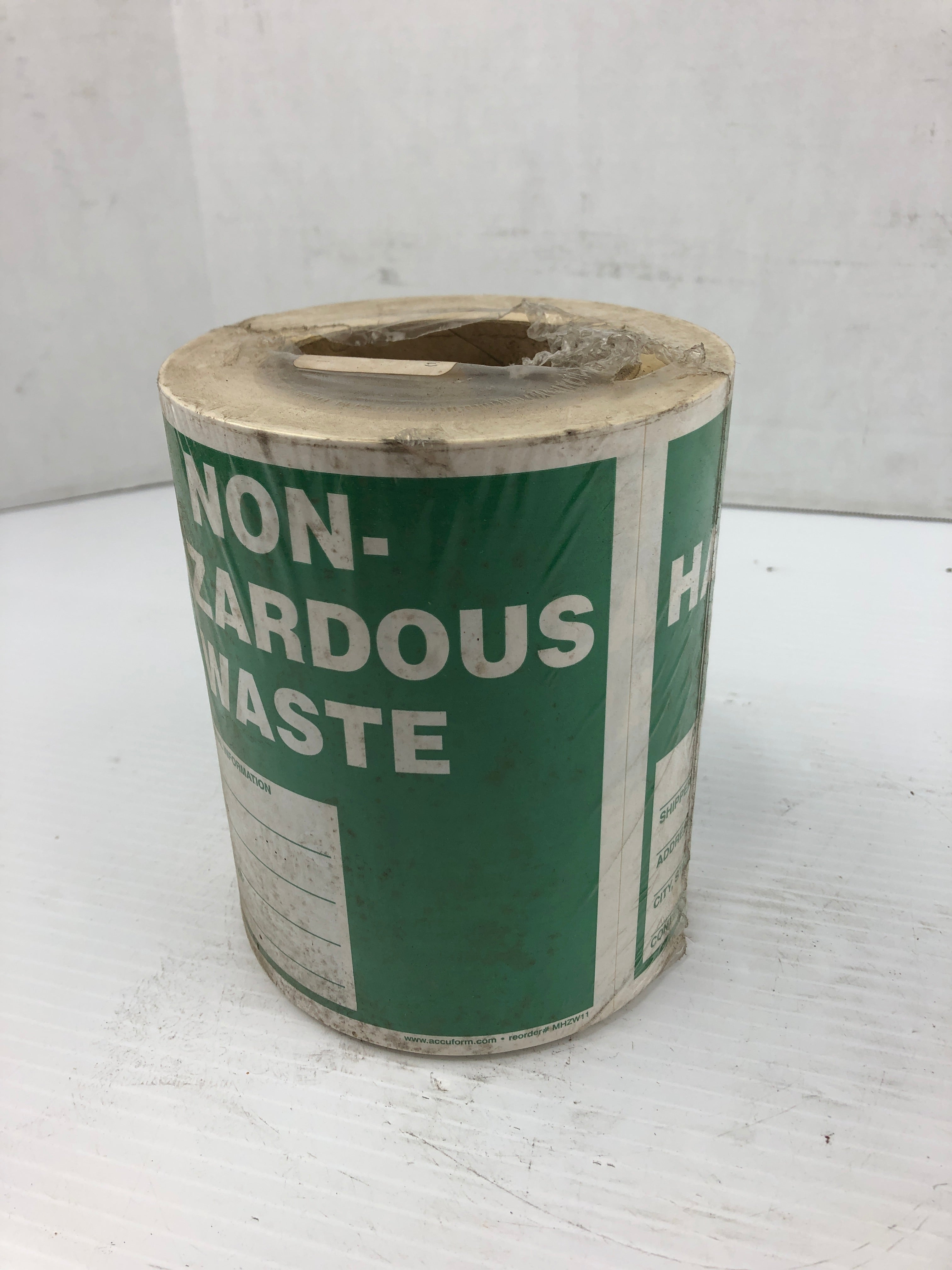 Non-Hazardous Waste Sticker Roll Green Accuform 131535PR MHZW11