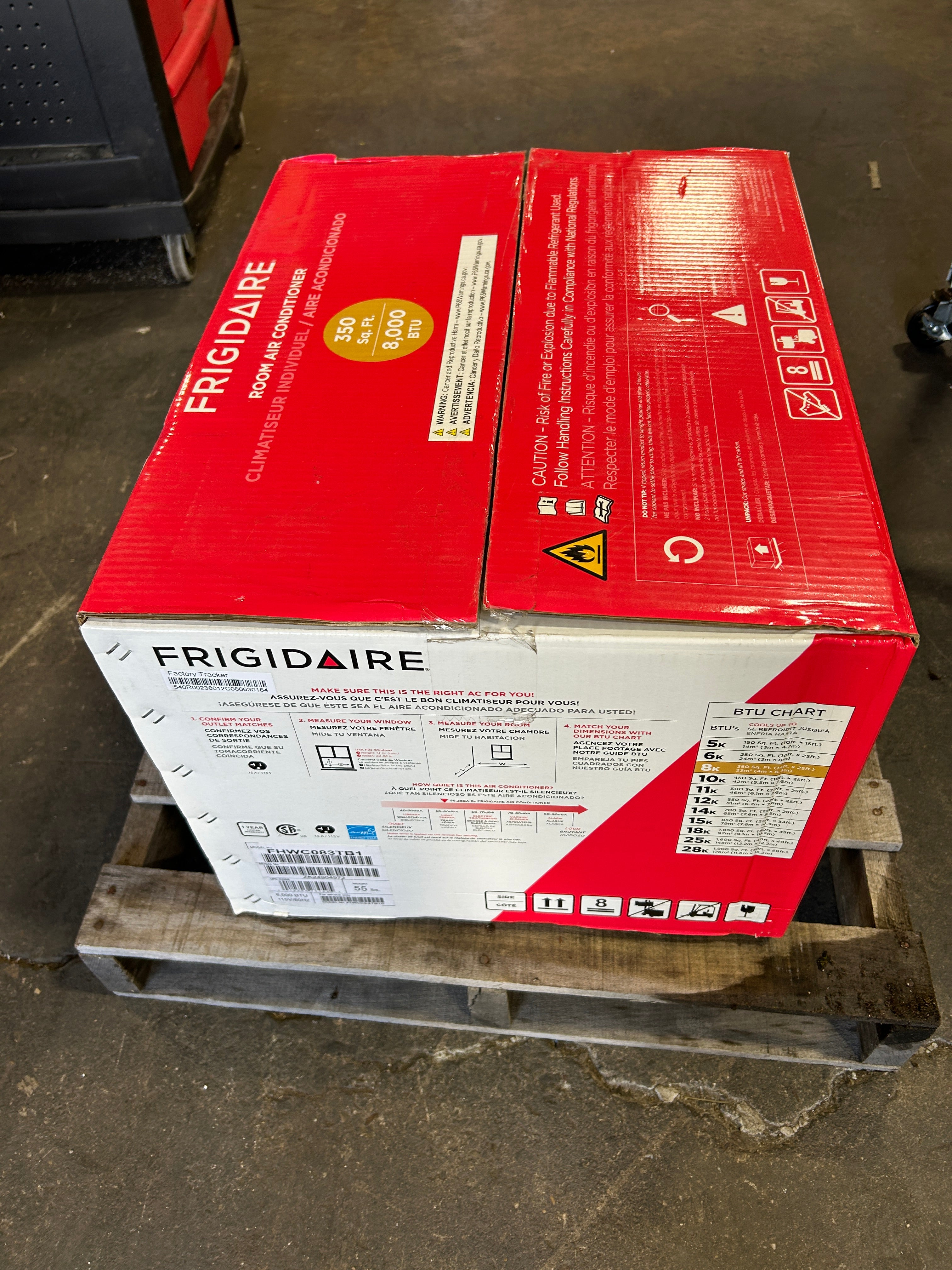 Frigidaire Window Room Air Conditioner 350 Sq. Ft. 8000BTU 115V White FHWC083TB1