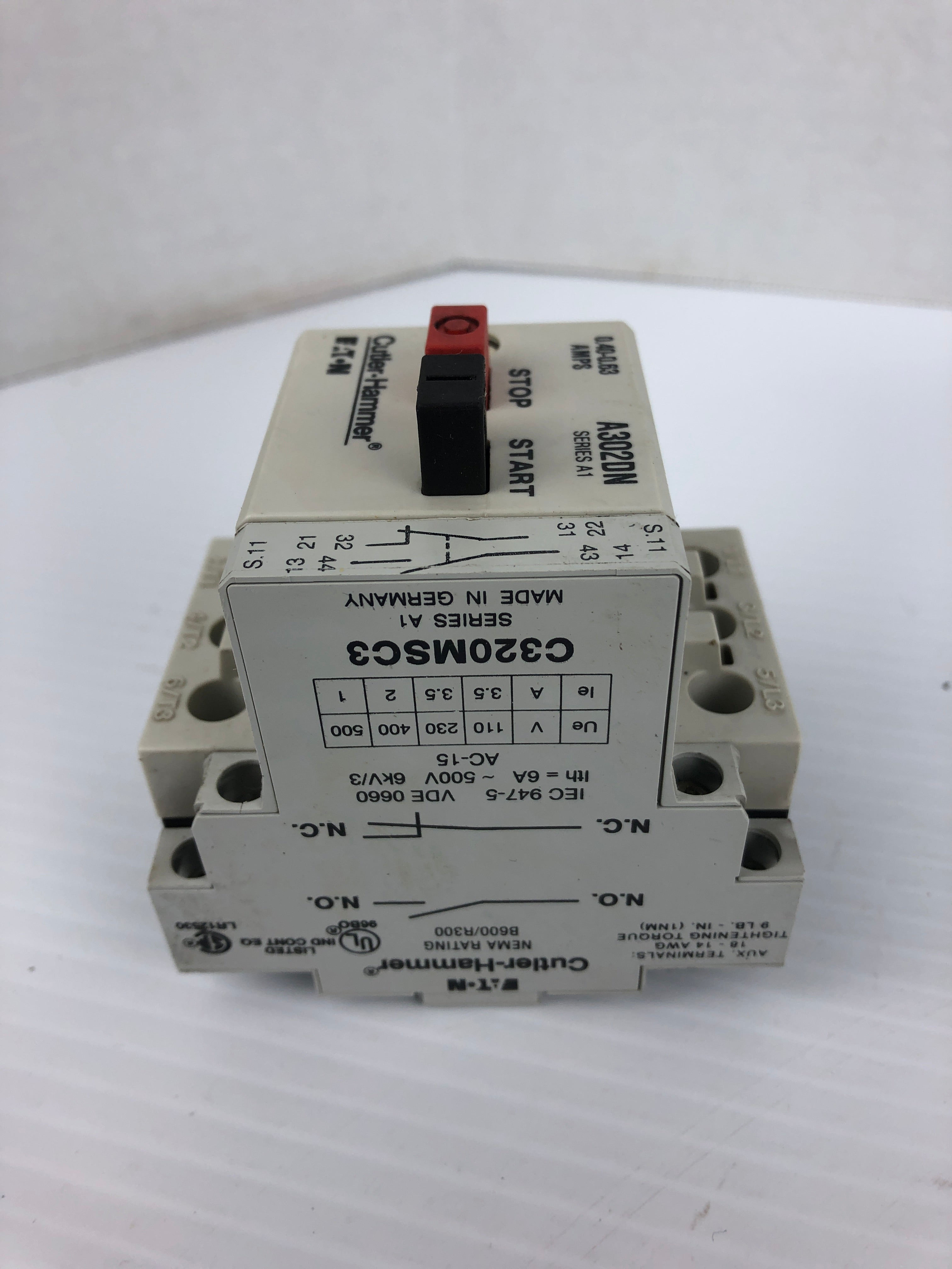 Cutler Hammer A302DN Motor Starter C320MSC3 Series A1 600V 0.40-0.63A
