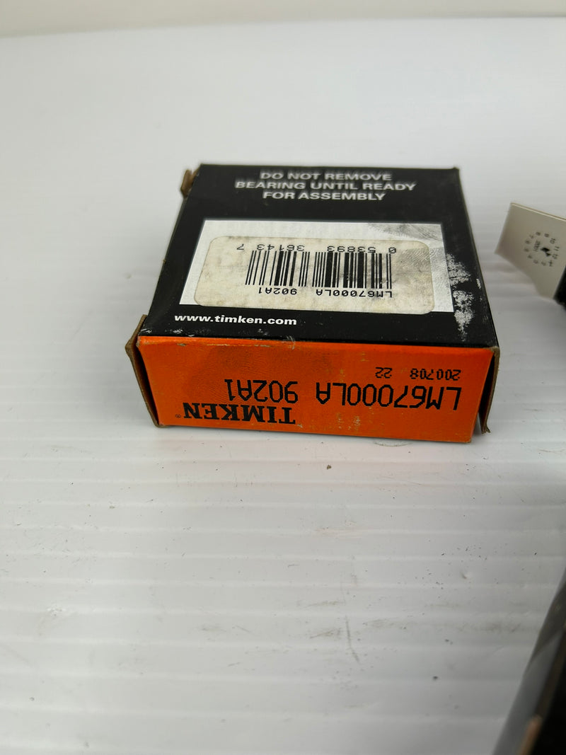 Timken LM67000LA-9C2A1 Tapered Roller Bearing - Lot of 3