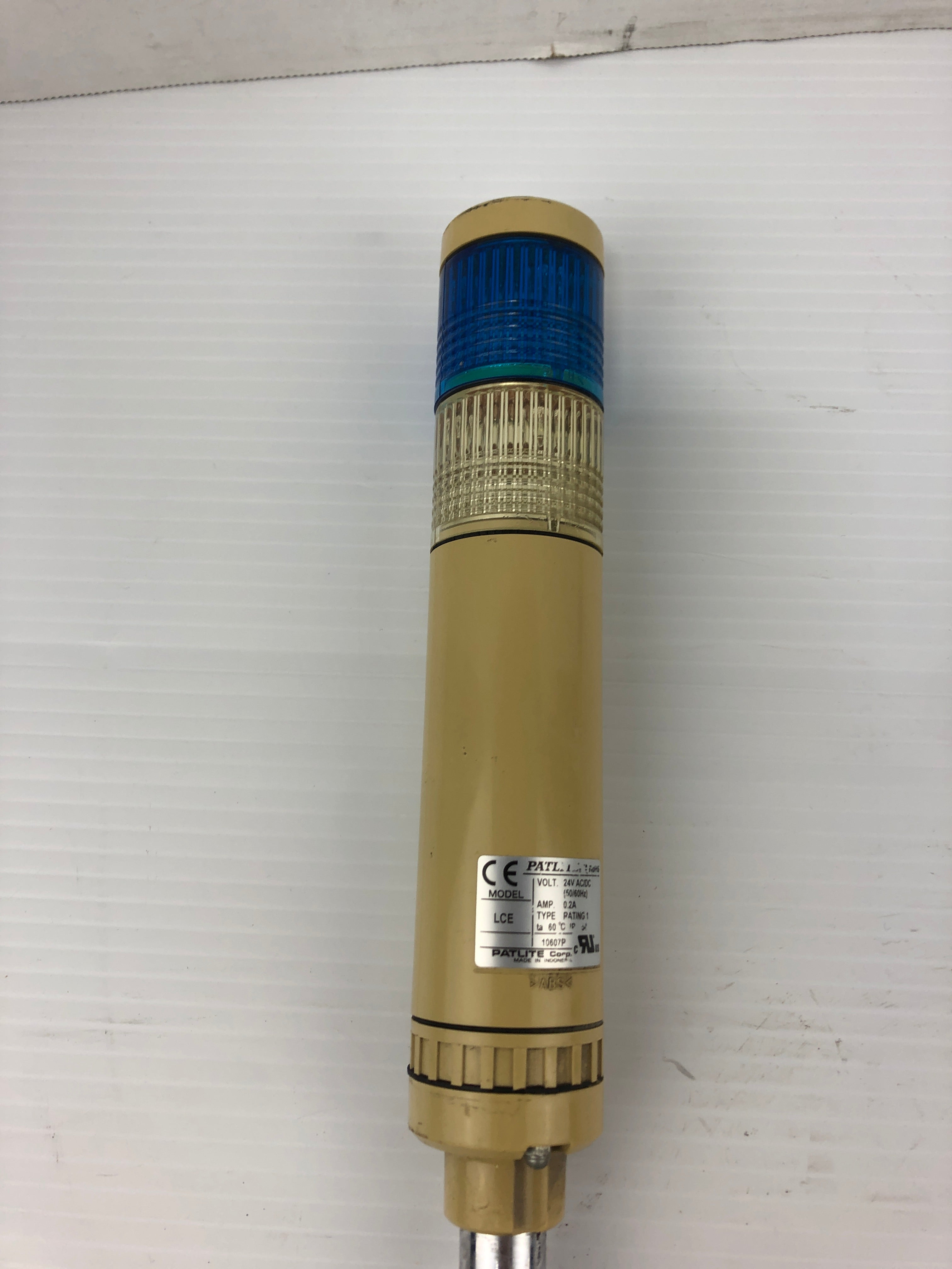 Patlite LCE Blue and Clear Signal Tower 24VAC/DC 50/60Hz 0.2A