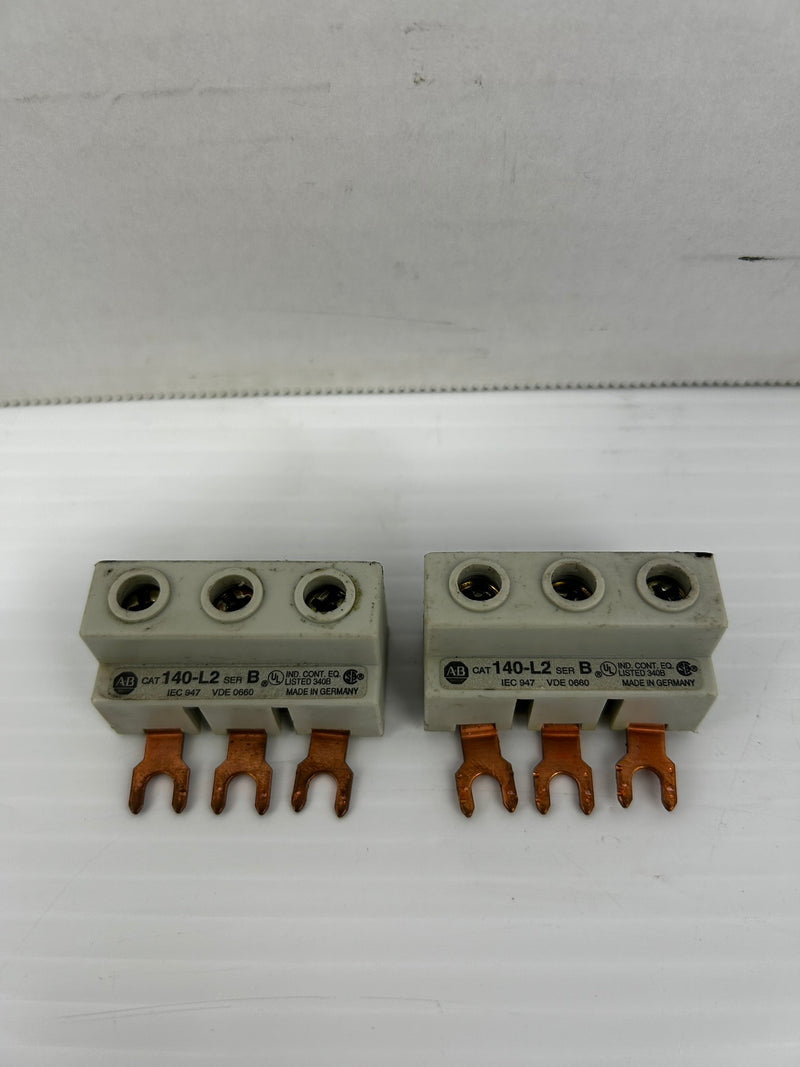 Allen-Bradley 140-L2 Terminal Link Ser. B 600VAC 65A - Lot of 2