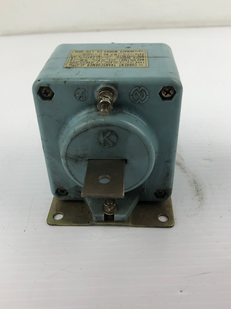 Tokyo Minato JIS-C1731 Current Transformer PA-2R Class 1.0 600V 50A 15VA