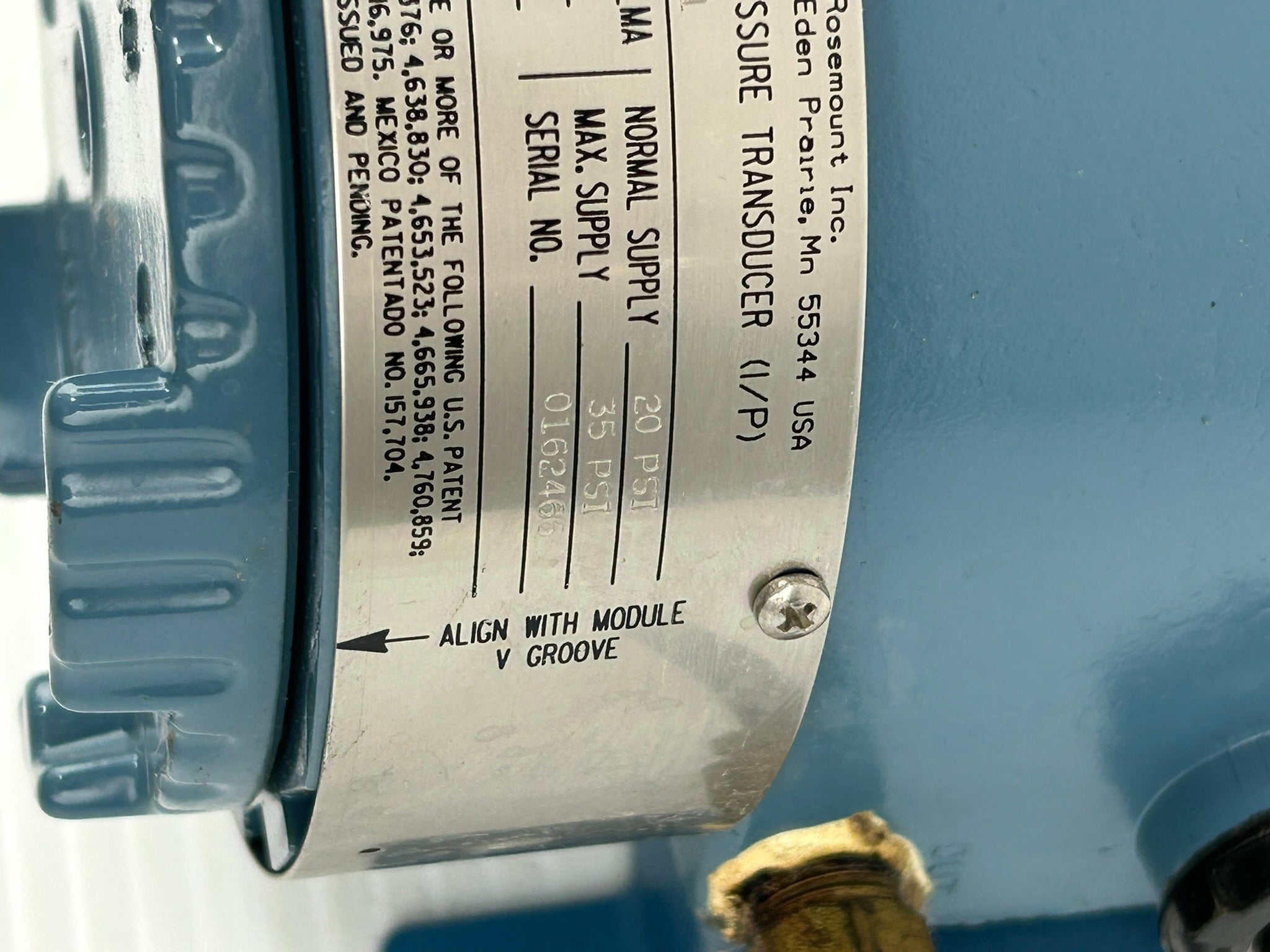 Rosemount 3311DS1J1B1 Pressure Transducer with Pressure Gauge 0-30 PSI