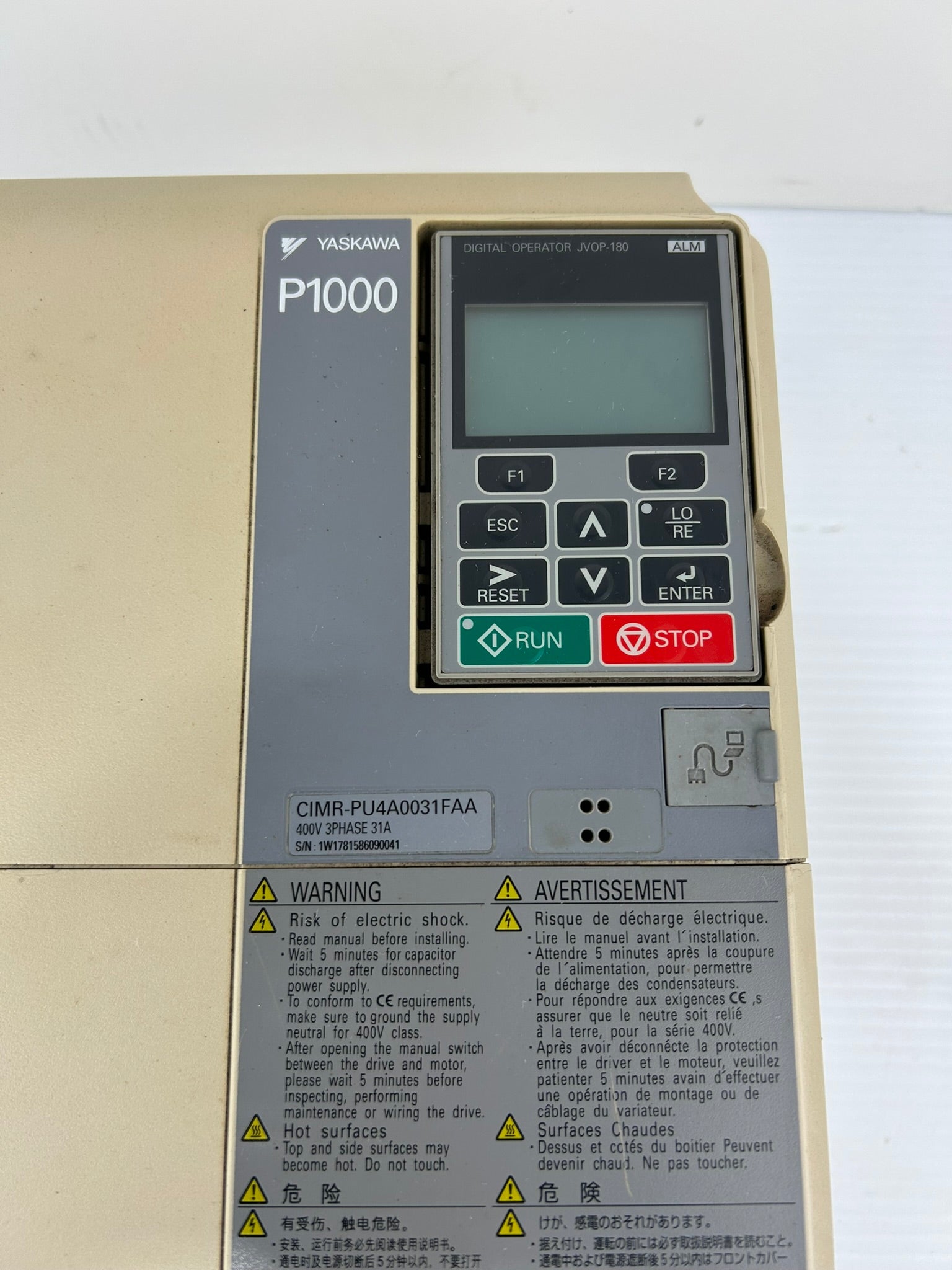 Yaskawa CIMR-PU4A0031FAA AC Drive Rev E