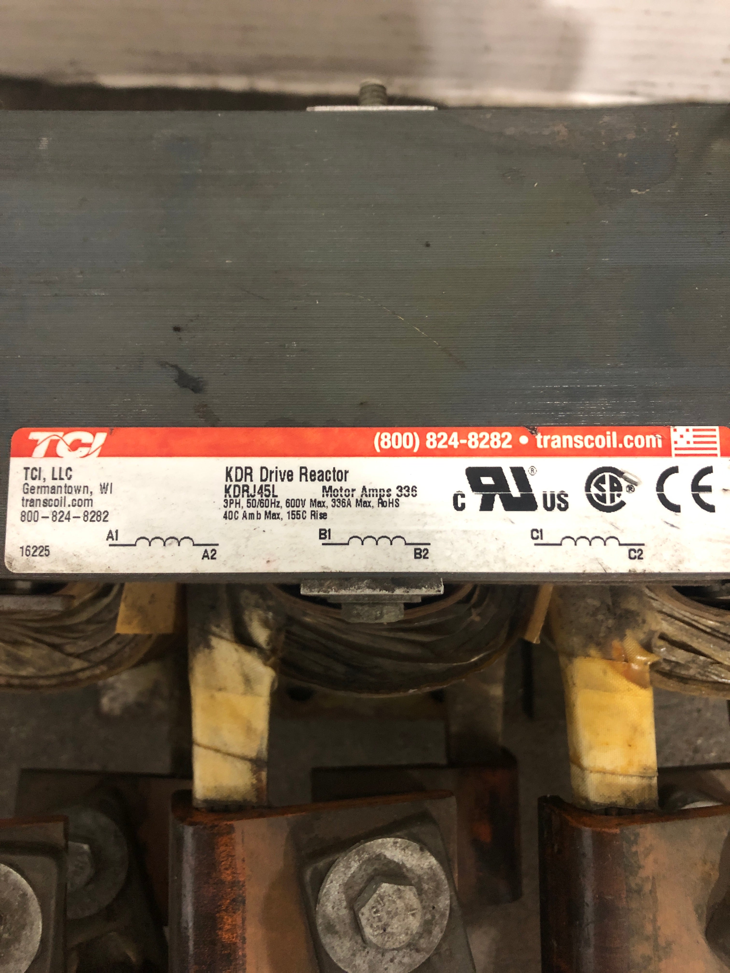 TCI KDRJ45L Drive Reactor Transformer 600V 336A 50/60Hz 3PH