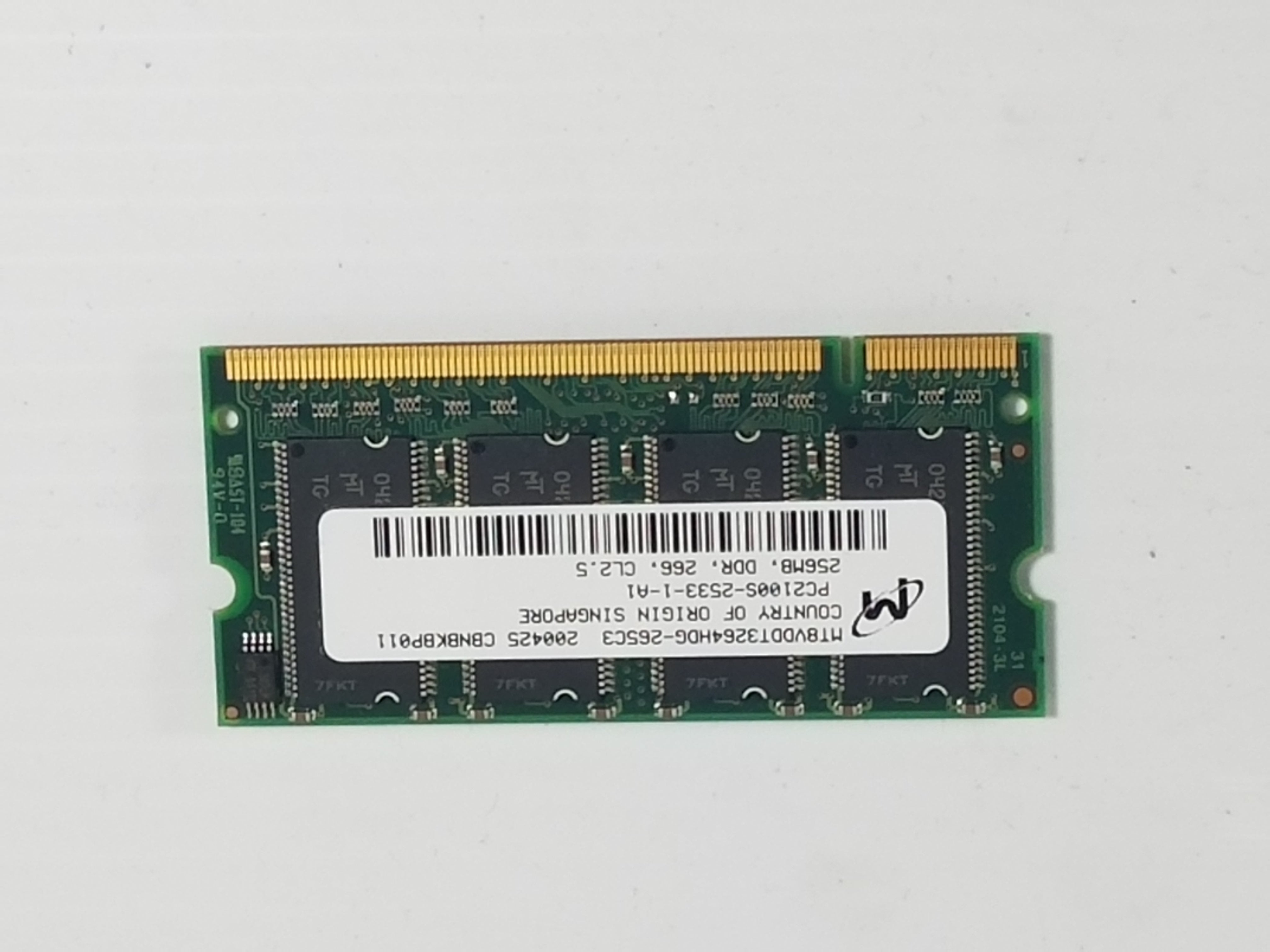 Micron PC2100S-2533-1-A1 MT8VDDT3264HDG-265C3 (Lot of 2)