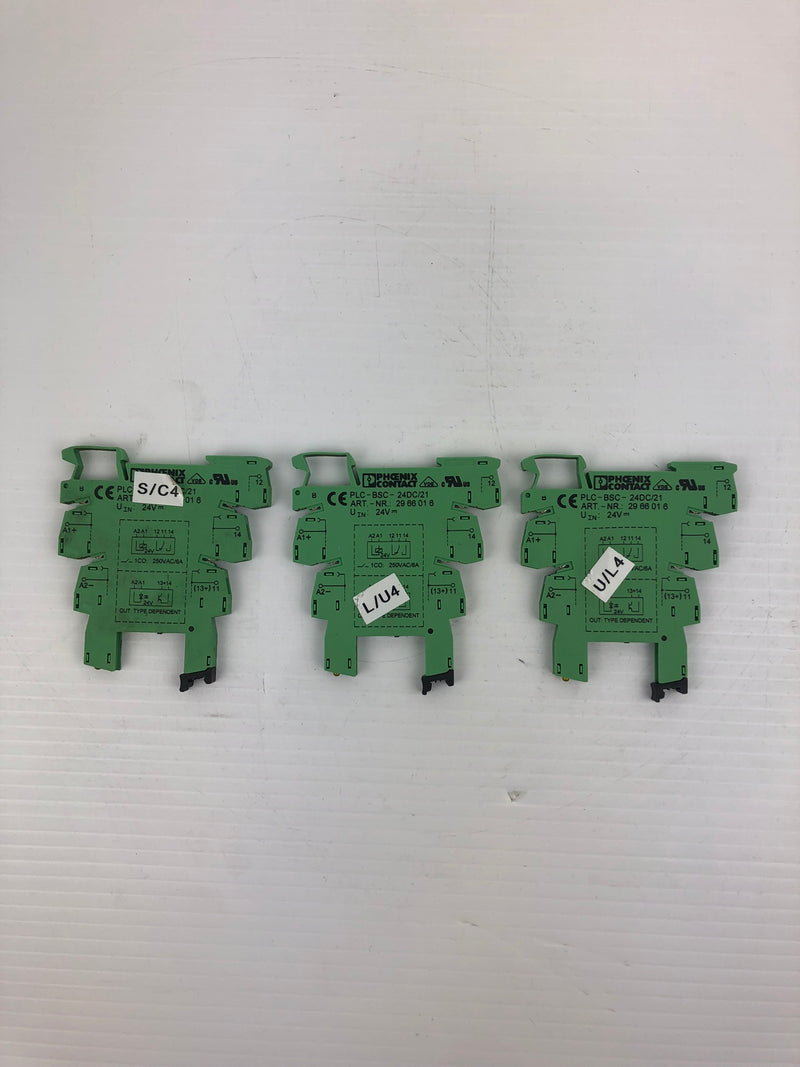 Phoenix Contact PLC-BSC-24DC/21 Relay 29 66 01 6 (Lot of 3)