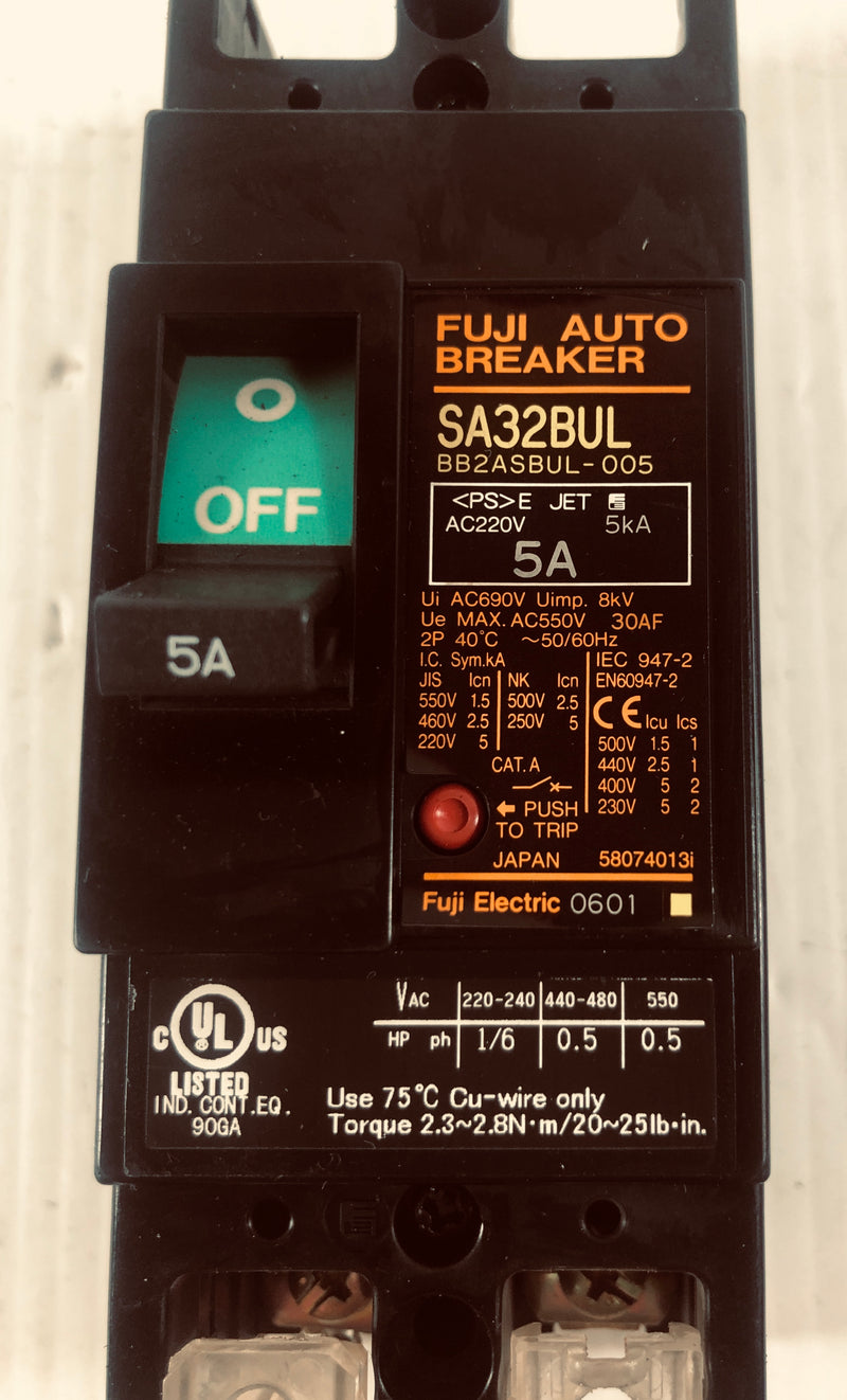 Fuji Auto Breaker SA32BUL BB2ASBUL-005 5 Amp