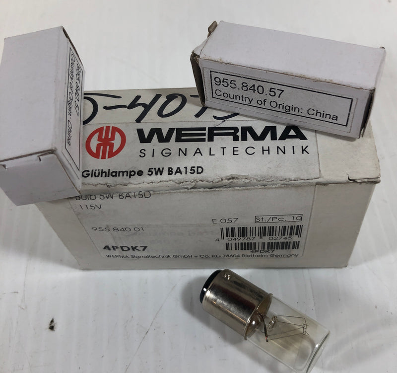 Werma Lightbulb 955.840.01 5W BA15D (Lot of 12)