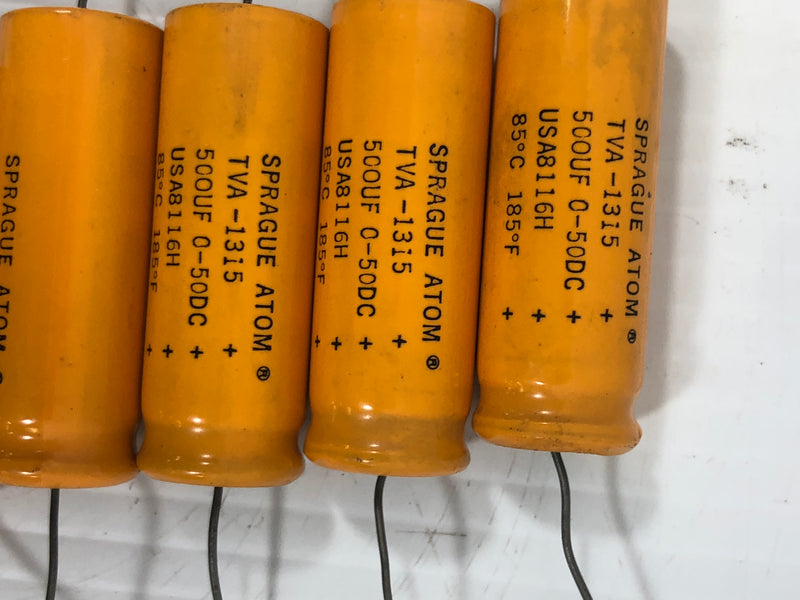 Sprague Atom TVA-1315 5COUF O-50DC Axial Capacitor Lot of 7