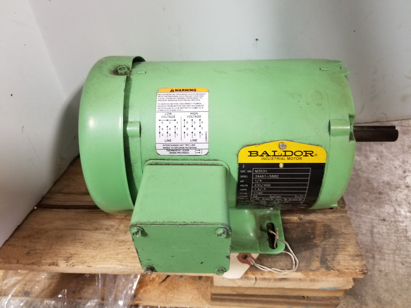 Baldor M3531 1/4HP 3 Phase Electric Motor 1140 RPM