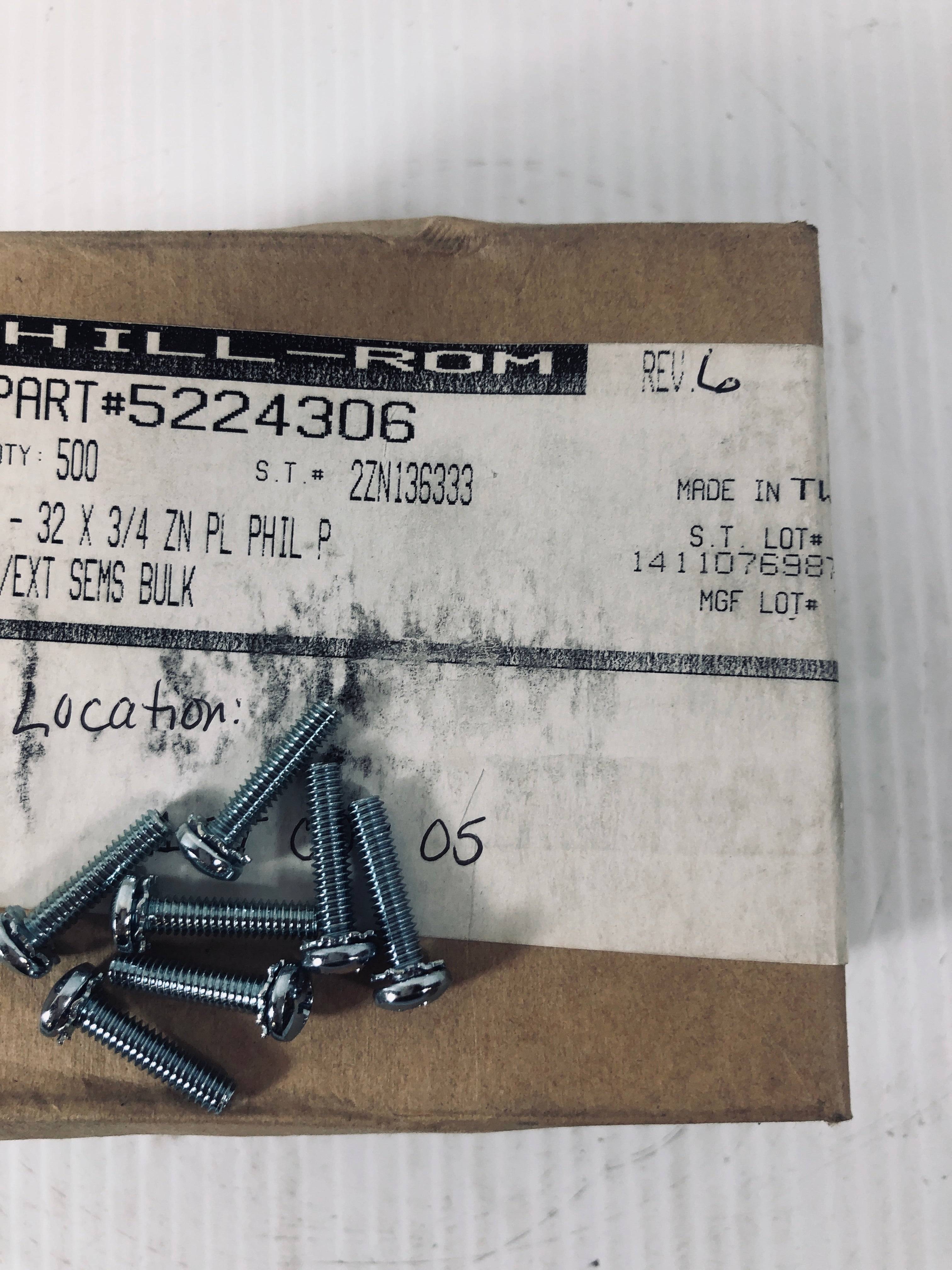 Screw 8-32 x 3/4 ZN PL Phil P 5224306 Box of 400