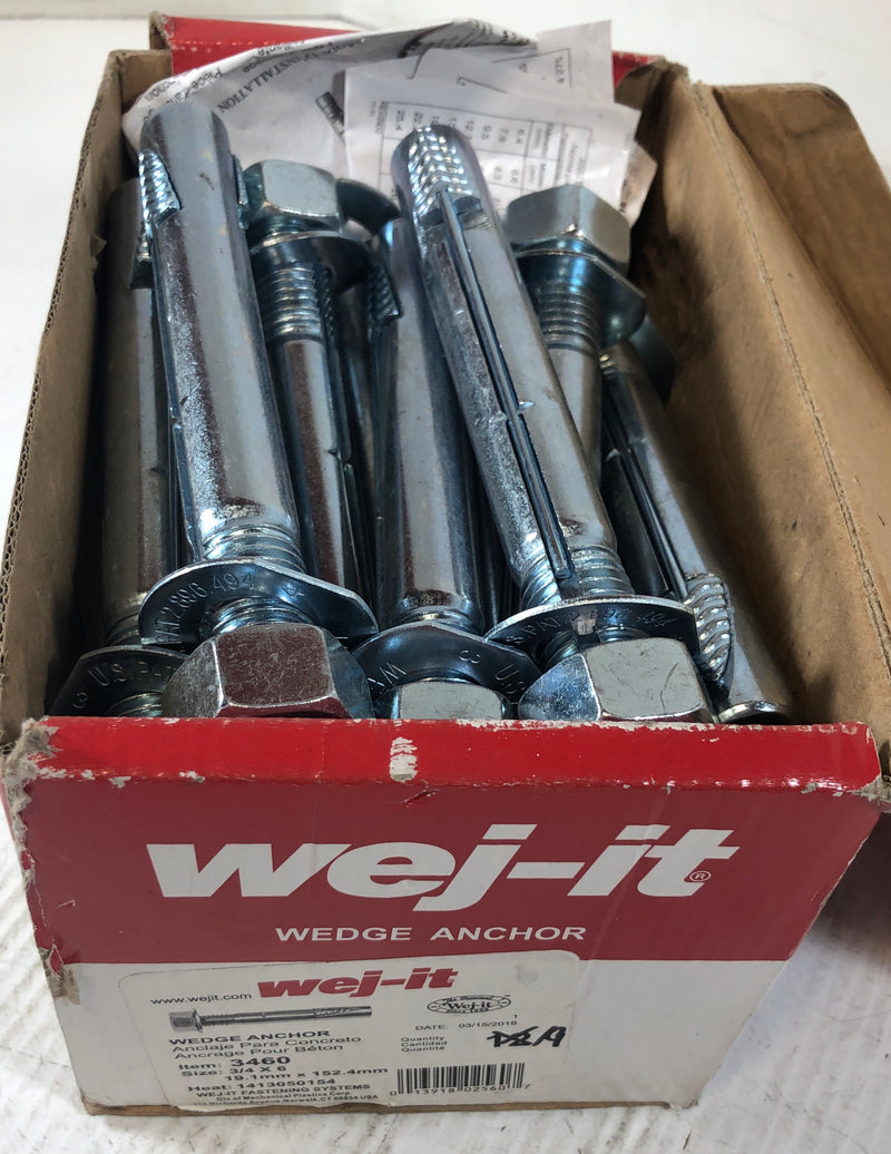 Wej-It Wedge Anchor 3/4" x 6" 3460 (Lot of 19)