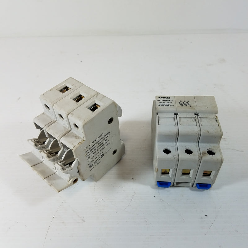 Gould Ultrasafe USCC3 3 Pole Fuse Holder 600V 30A (Lot of 2)