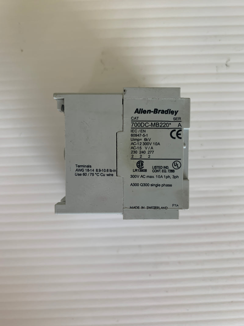 Allen Bradley Control Relay 700-MB220 Ser. A