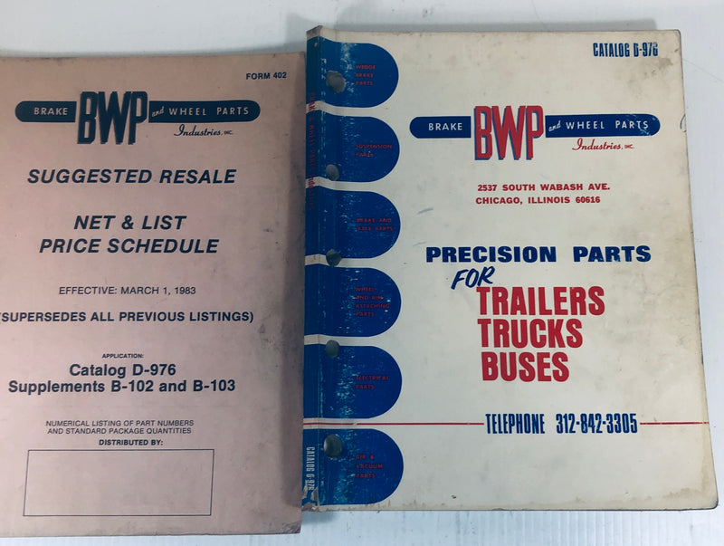 Brake and Wheel Parts Industries Inc. BWP 1976 Parts Catalog