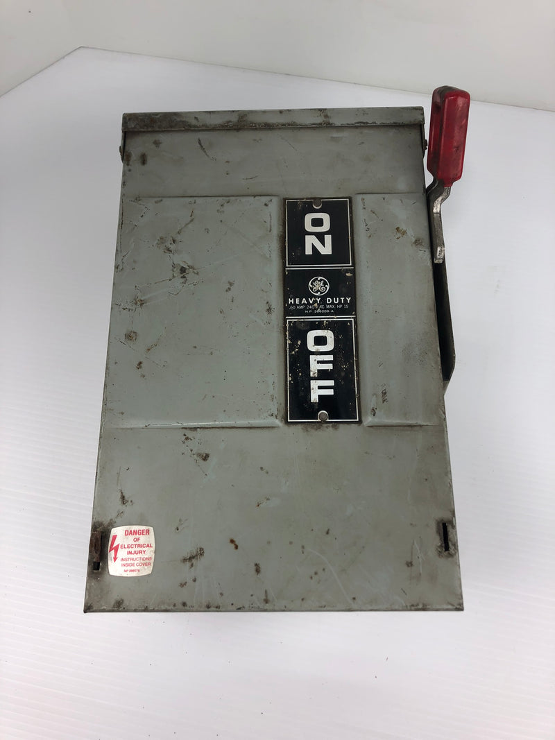 GE TH4322RH 3 Phase Fused Disconnect Switch Box 60 Amp 240VAC 250VDC