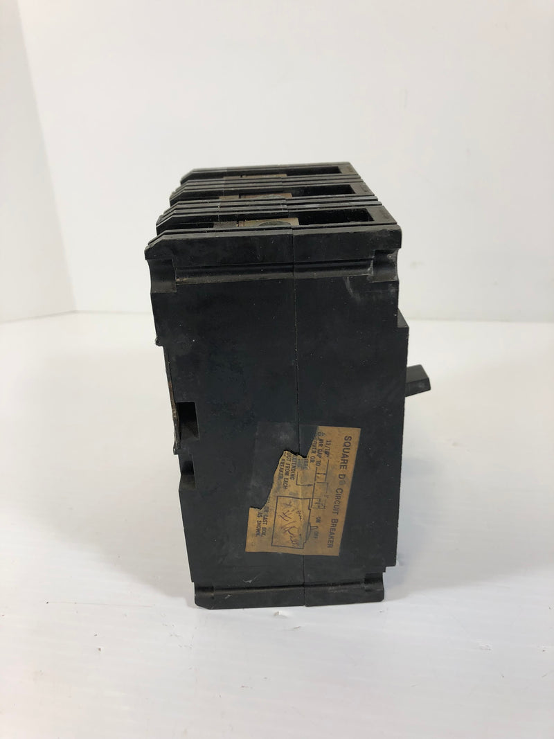 Square D FAL 90 Amp LK-2576 Circuit Breaker 3 Pole 600 VAC 125/250 VDC