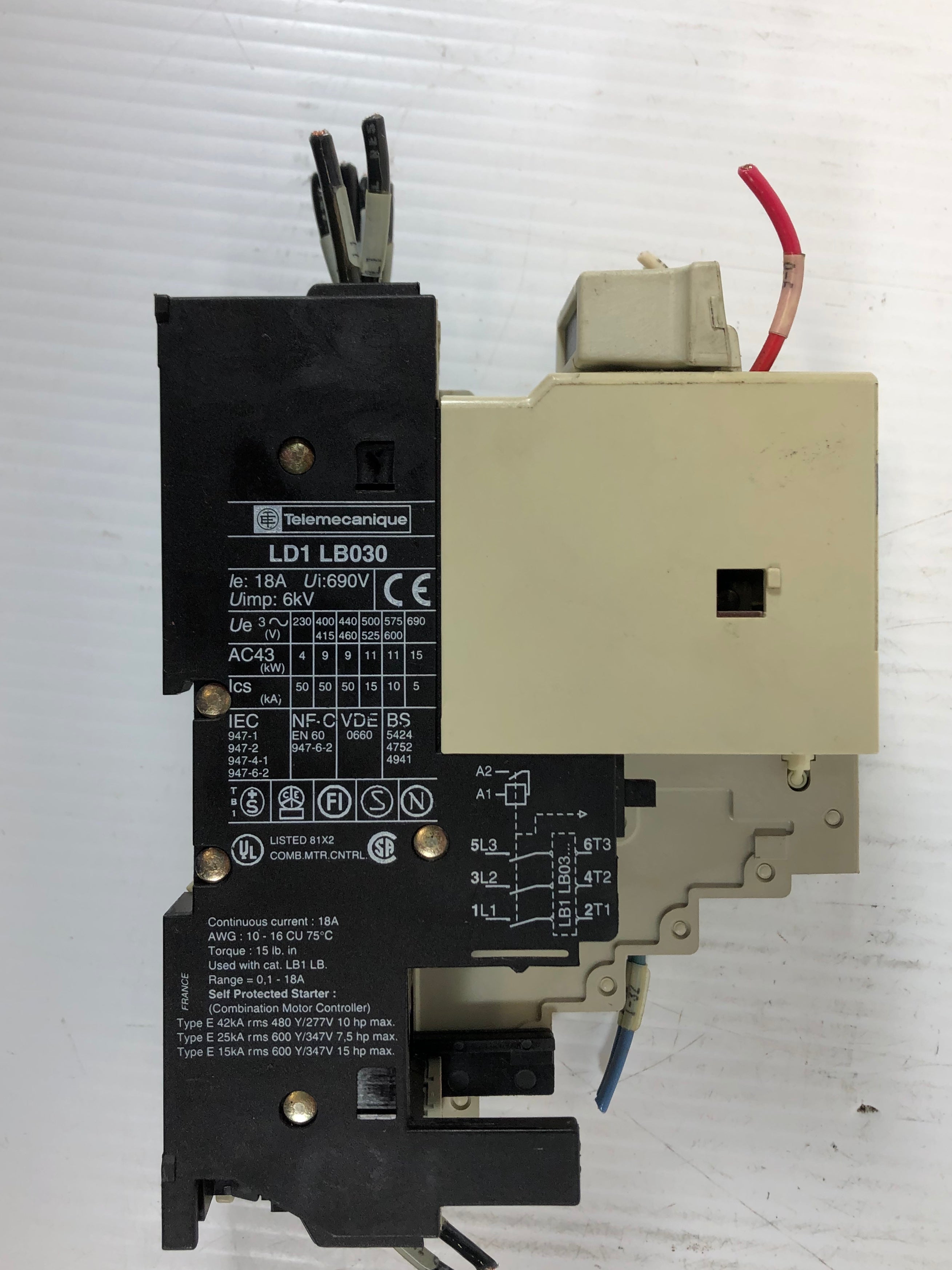 Telemecanique LD1-LB030 Integral 18 LA1-LB017 Motor Starter