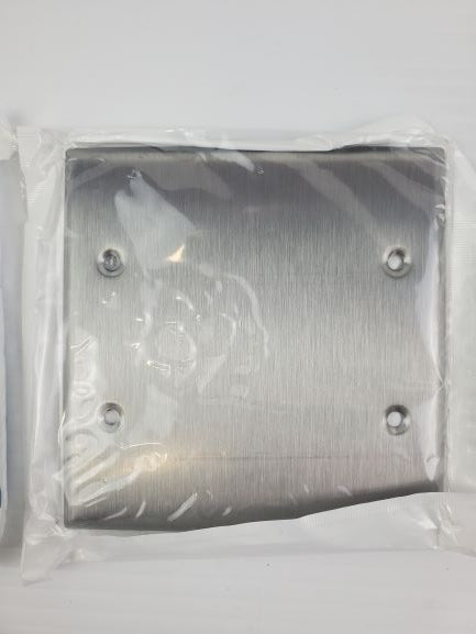 Leviton 84025 Stainless Steel 2-Gang No Device Blank Wallplate Cover (Lot of 7)