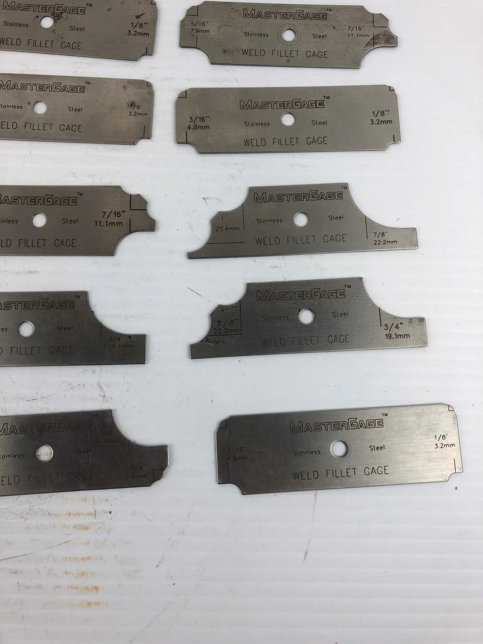 Mastergage Weld Fillet Gage - Misc Sizes Lot of 18