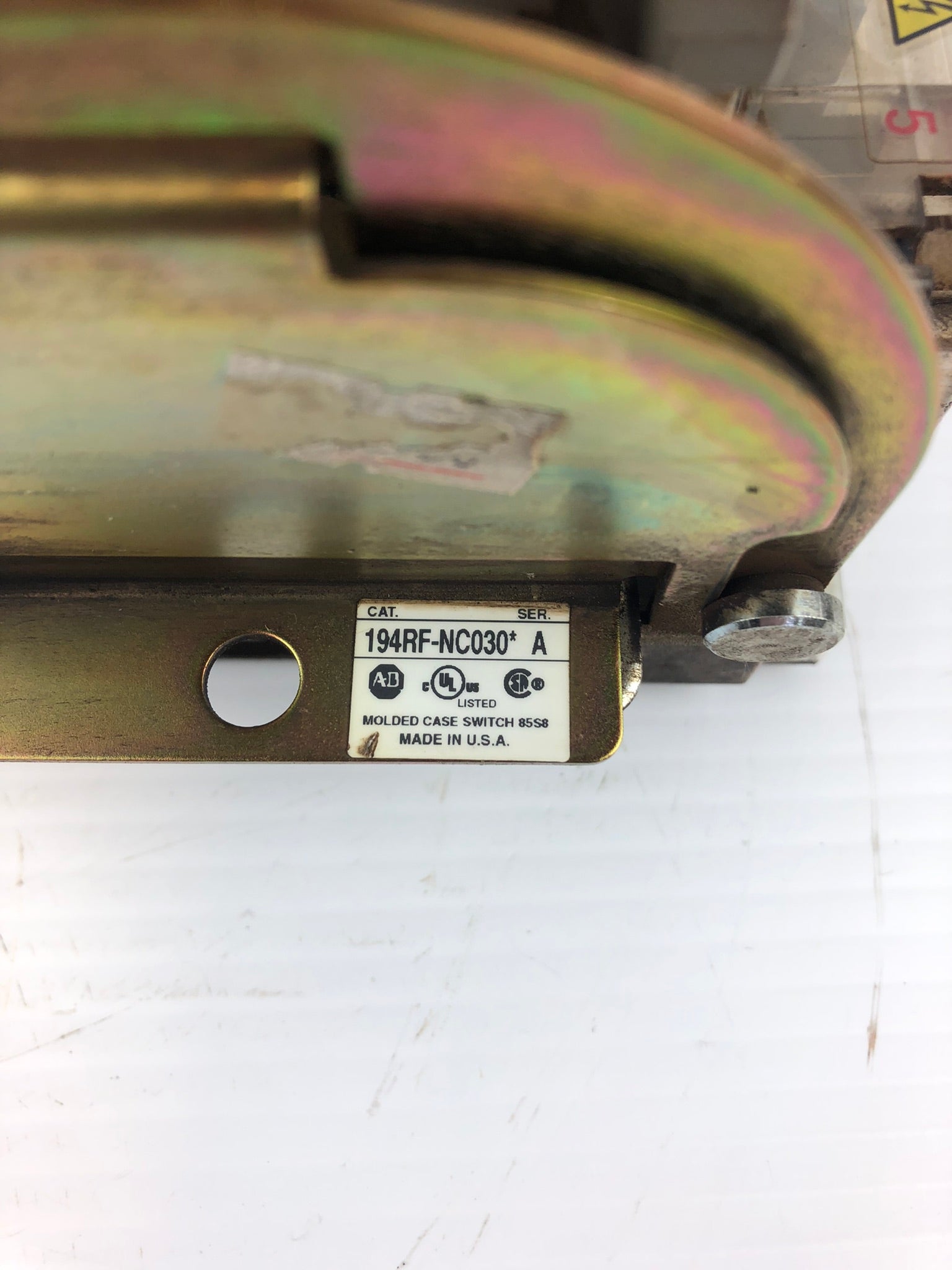 Allen-Bradley 194RF-NC030* Ser A Fused Disconnect Switch Mounted No Cover