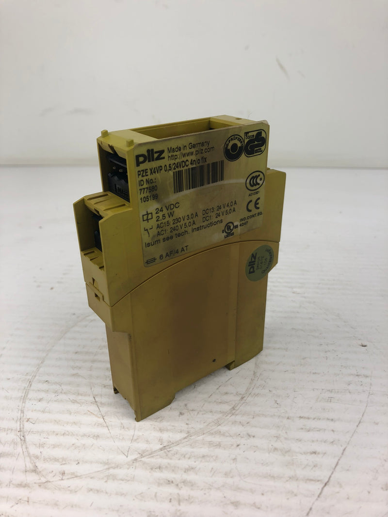 Pilz PZE X4VP Safety Relay 0,5s 24VDC 4n/o fix