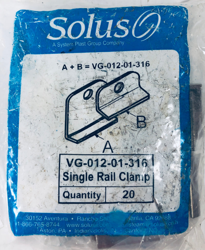 Solus Single Rail Clamp VG-012-01-316 (Lot of 20)