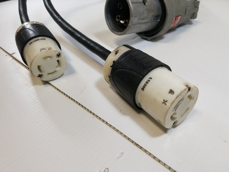Appleton ACP6034B 60A Pin & Sleeve Plug to 2X 30A Twist Lock Outlets