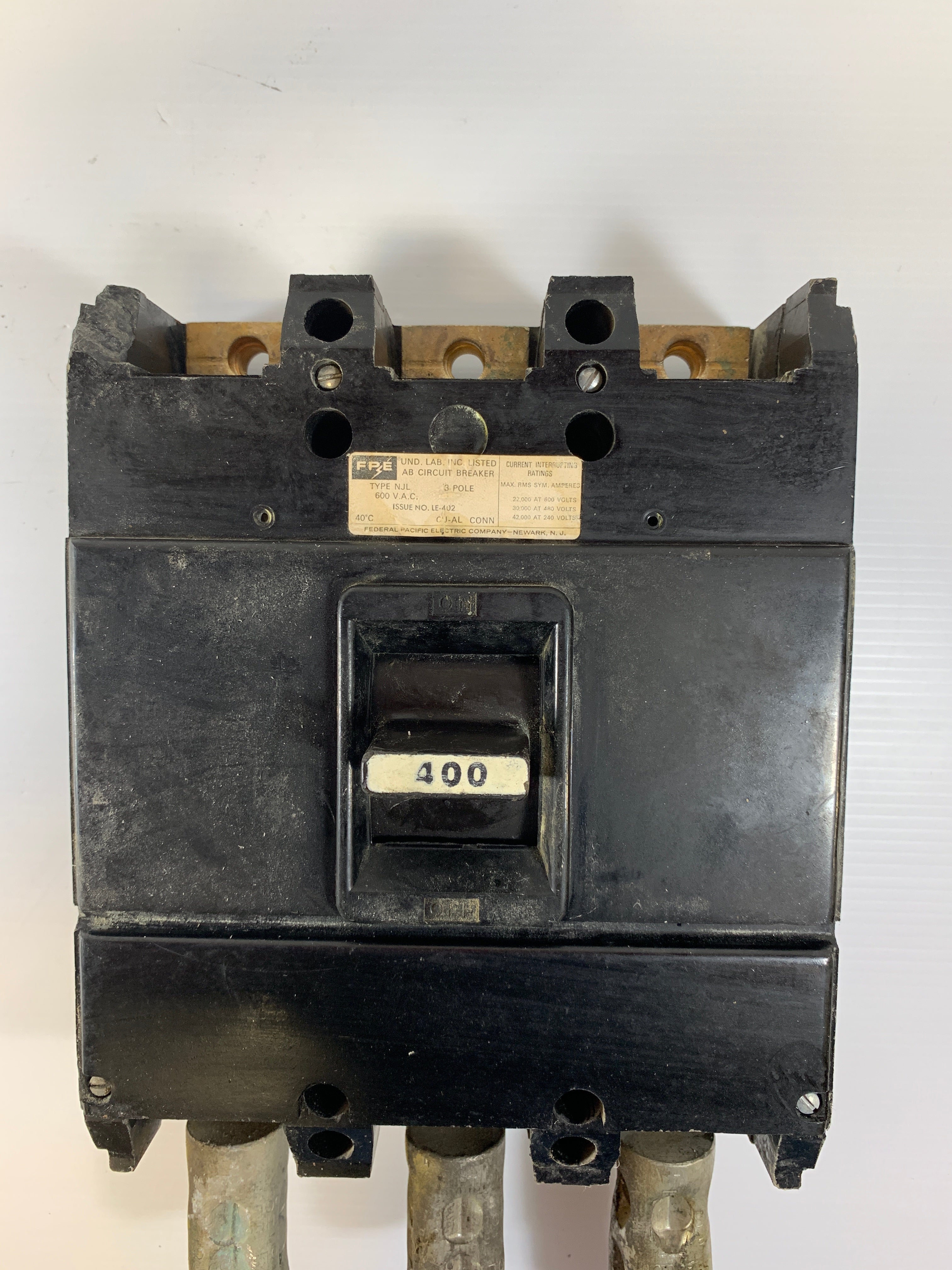 FPE 400 Amp Circuit Breaker 3 Pole 600 VAC LE-402