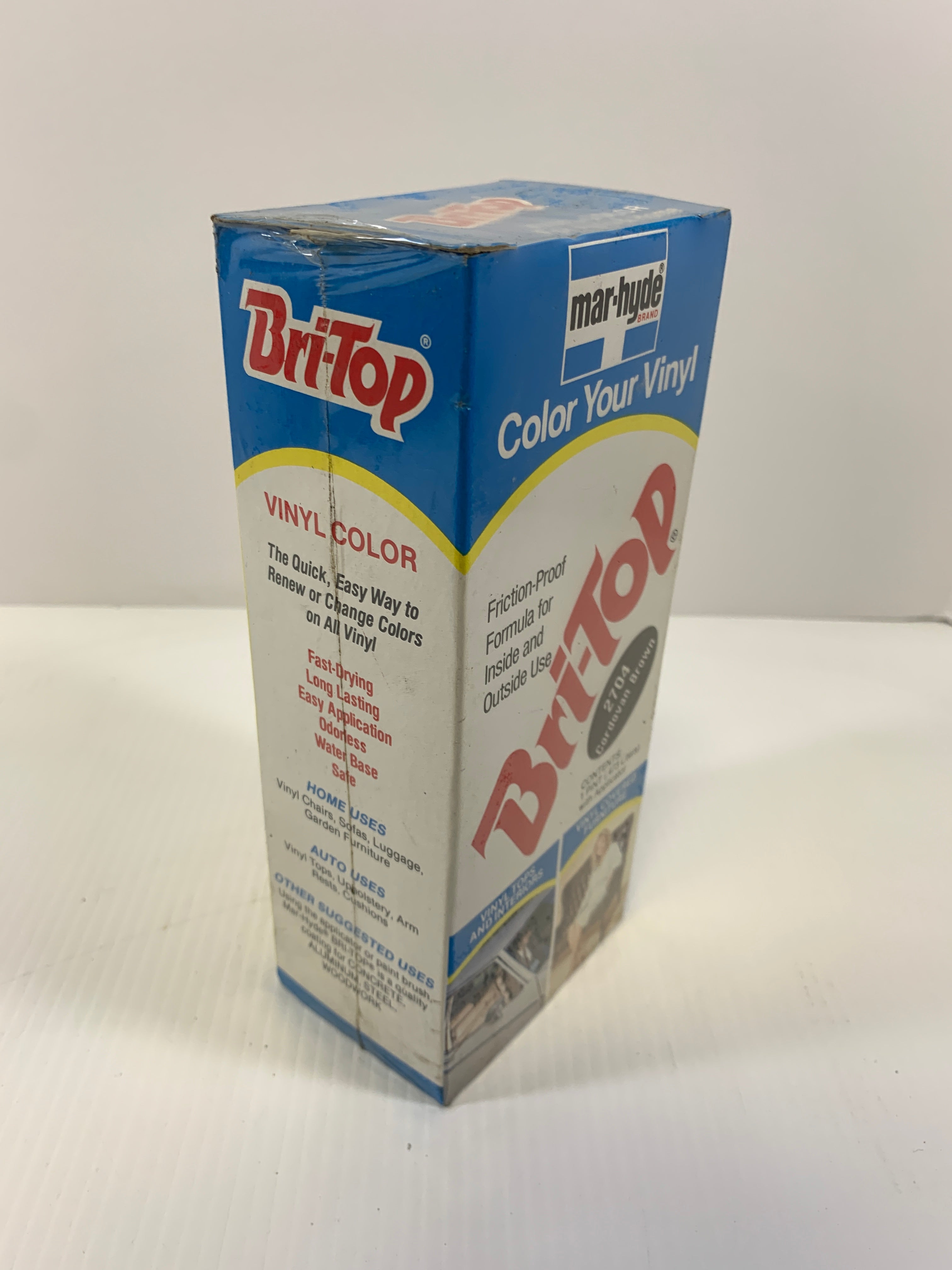 Mar-Hyde Bri-Top Vinyl Color 2704 Cordovan Brown Collectible Vintage Box