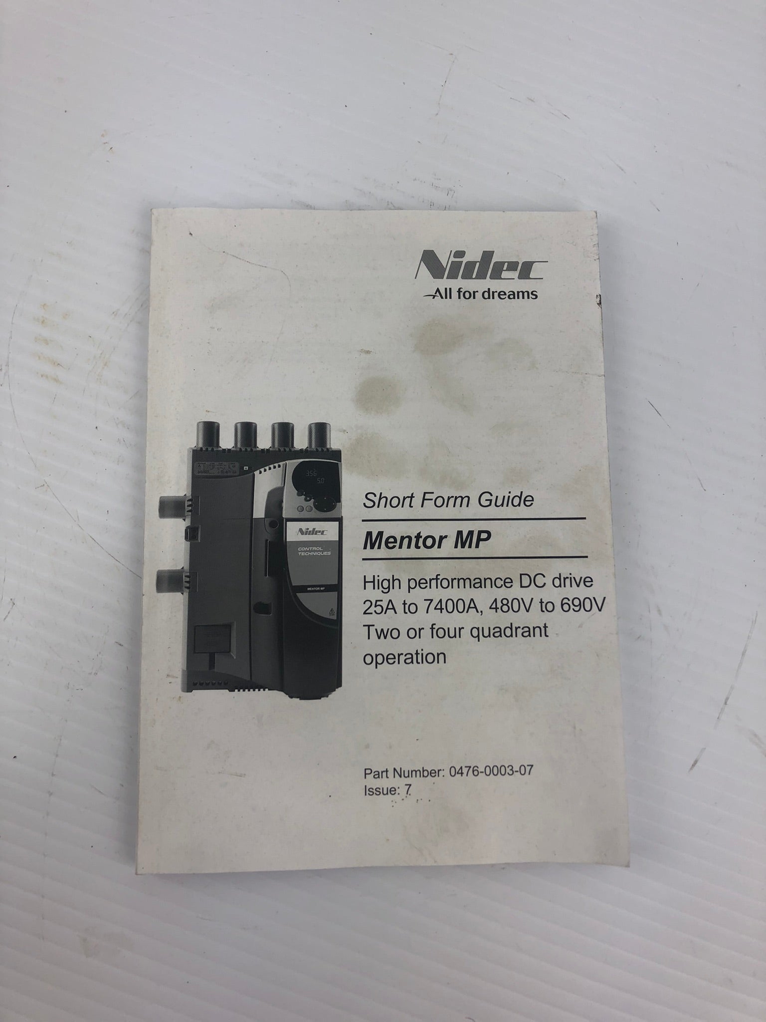 Nidec 0476-0003-07 Short Form Guide for Mentor MP High Performance DC Drive