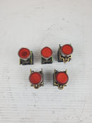 Telemecanique ZBE-101 Red Push Buttons With Manuel Mounting ( Lot of 5)
