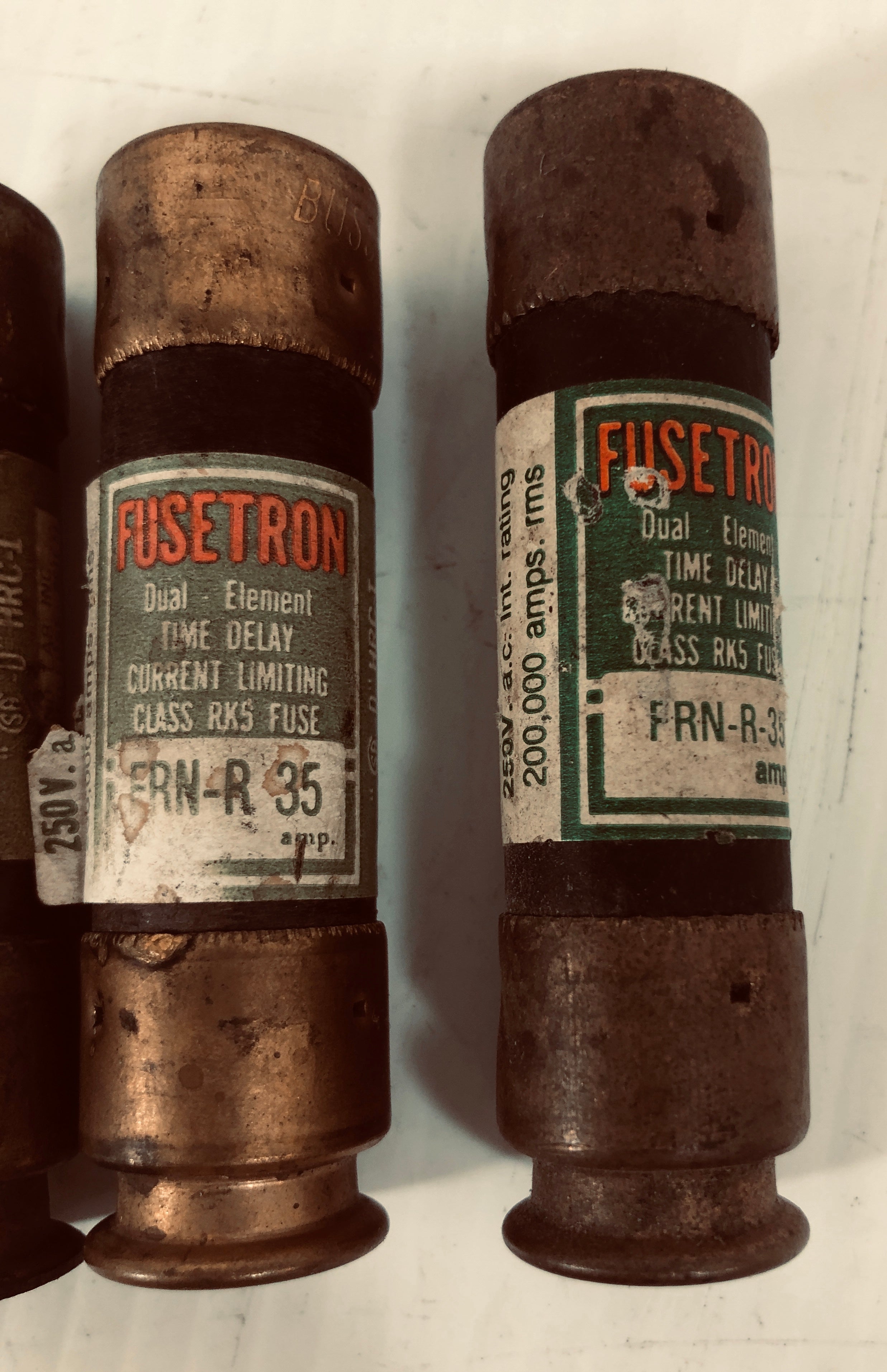 Fusetron FRN-R-35 Time Delay Fuse - Lot of 3