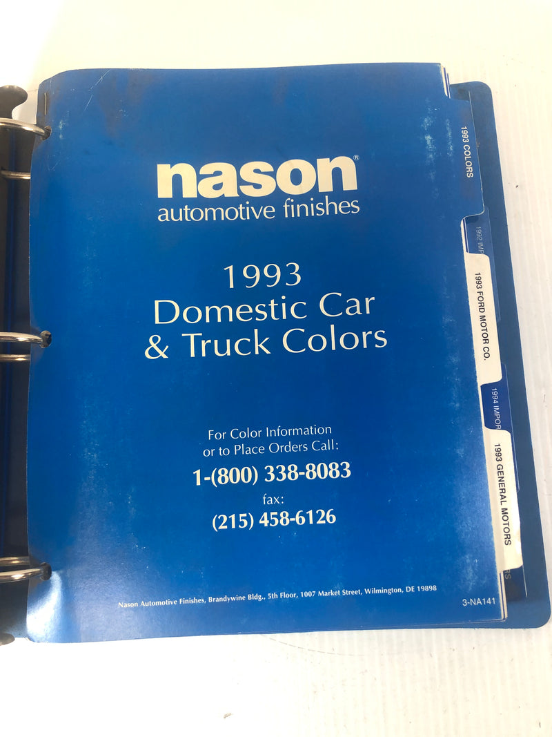 Nason Automotive Finishes 1988-1994 Domestic and Import Paint Chip Binder