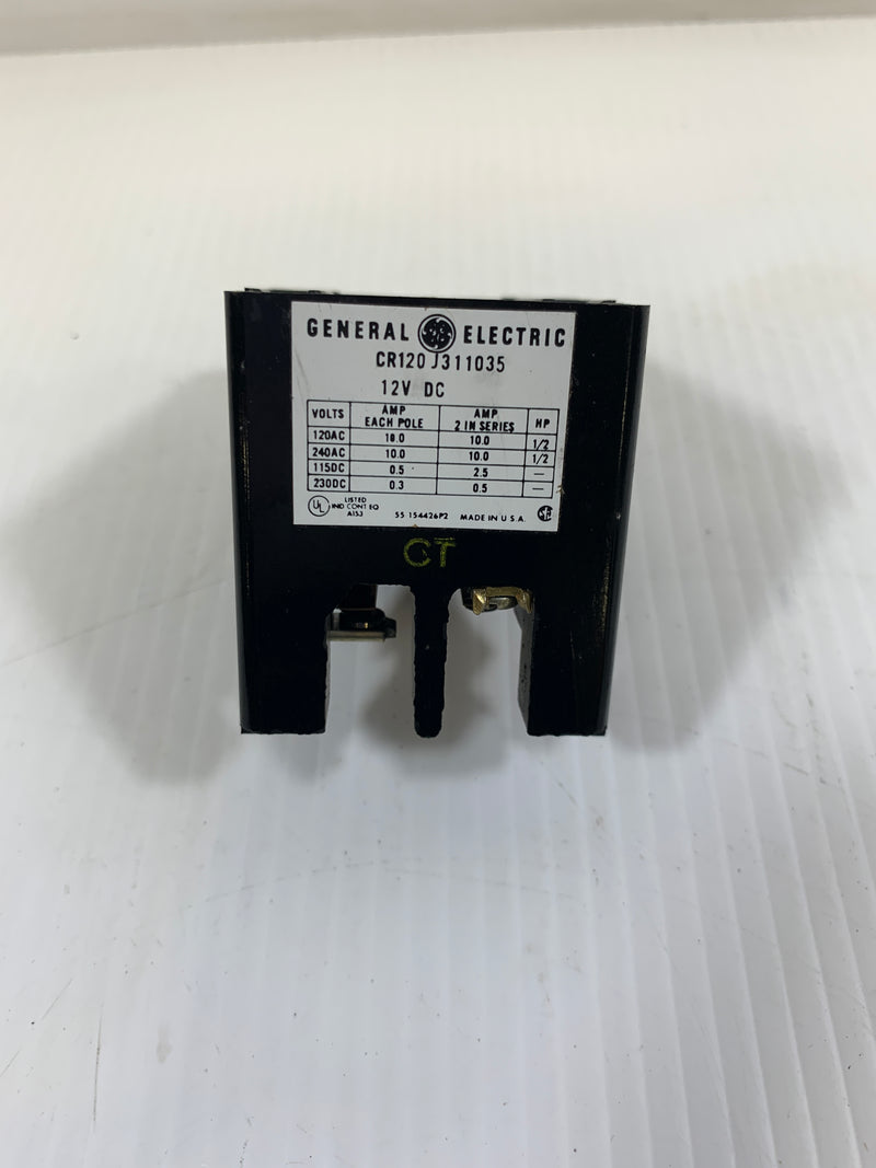 General Electric GP Relay CR120J311035 12 VDC 10 Amp