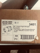 Hubbell Raco 3/8" Liquid Tight Straight Connector Box of 47