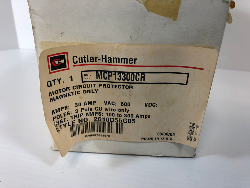Cutler-Hammer MCP13300CR Motor Circuit Protector 600 VAC 3 Pole