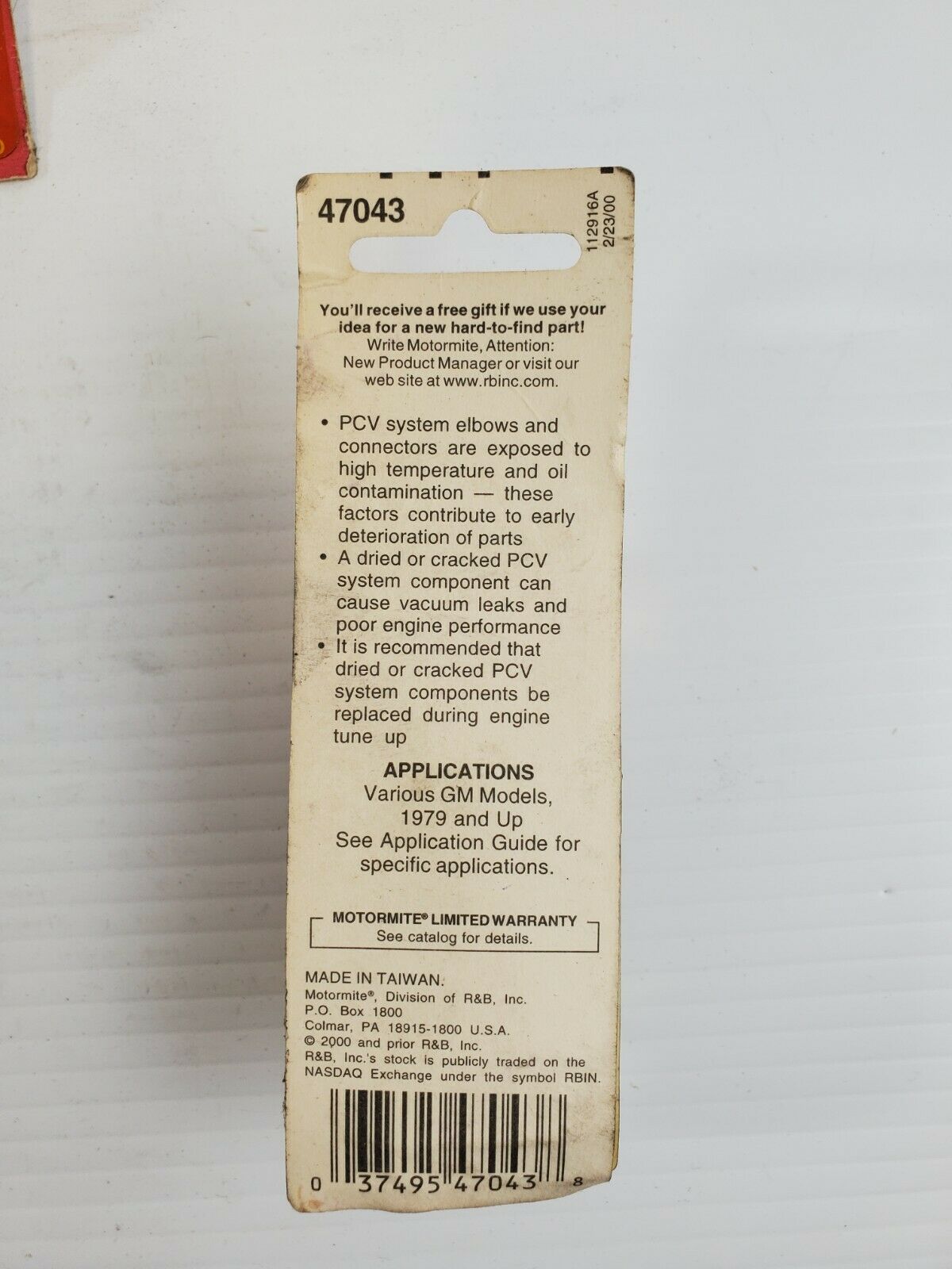 Help! 47043 PCV System Elbow Fits Various Gm Models 1979 and up