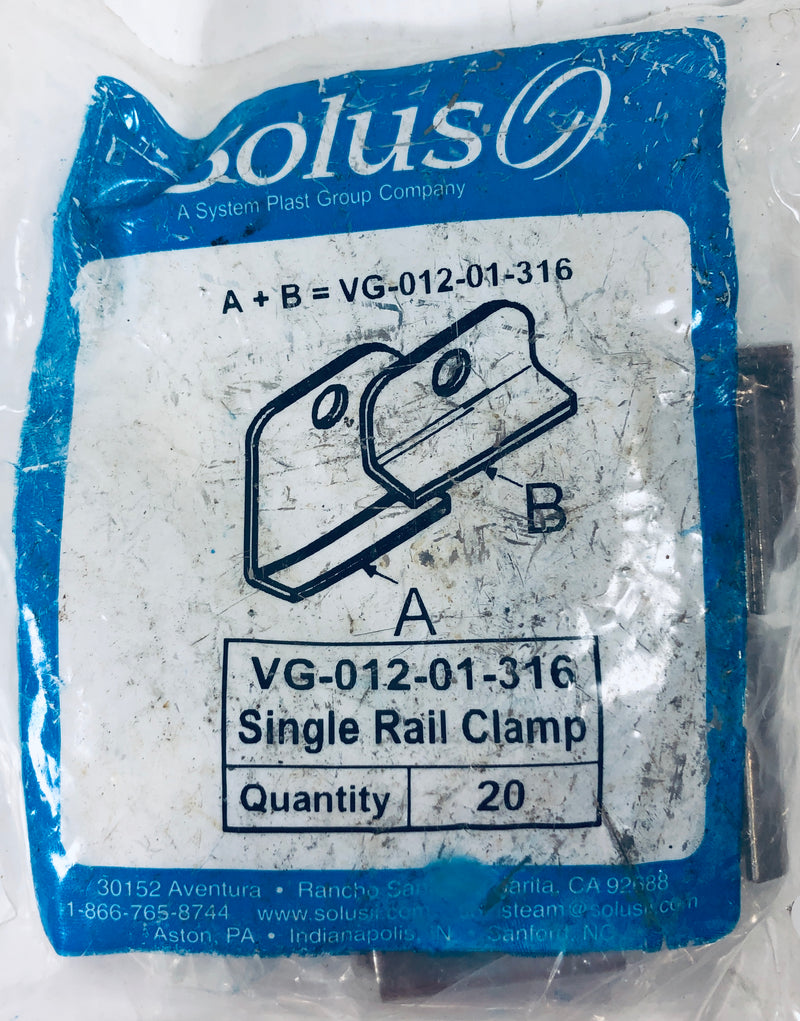 Solus Single Rail Clamp VG-012-01-316 (Lot of 20)